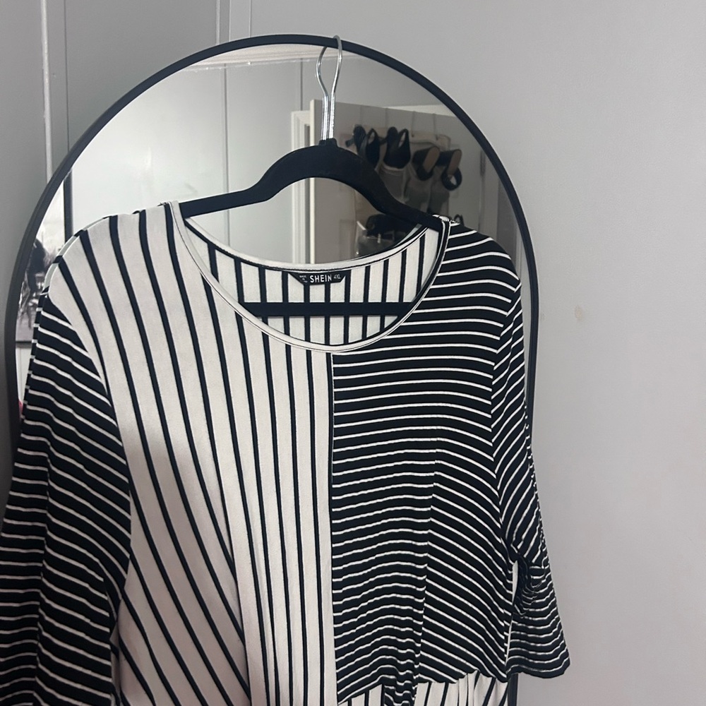 SHEIN Black and White striped dress NWOT - Picture 10 of 12